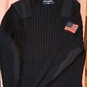 Polo by Ralph Lauren Vintage\nFrom Country era Black Ribbed Crewneck Sweater